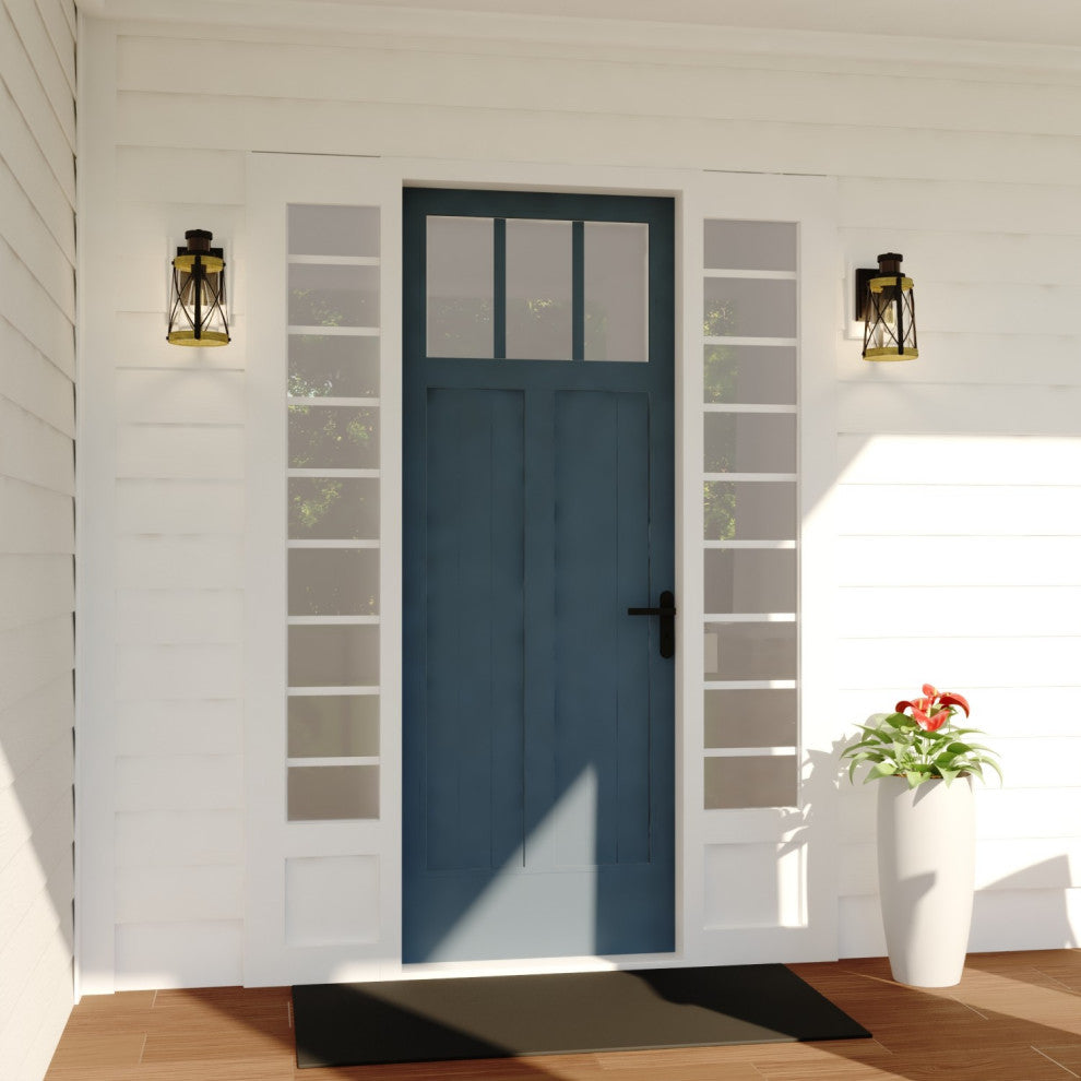 Harwood 6.5" Dualux Outdoor Wall Light Oxidized Iron and Burnished Elm