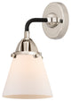 Small Cone Sconce, Black Polished Nickel, Matte White, Matte White