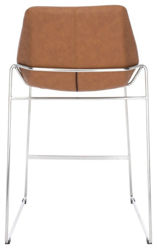 Safavieh Alexis Midcentury Counterstool, Cognac/Silver