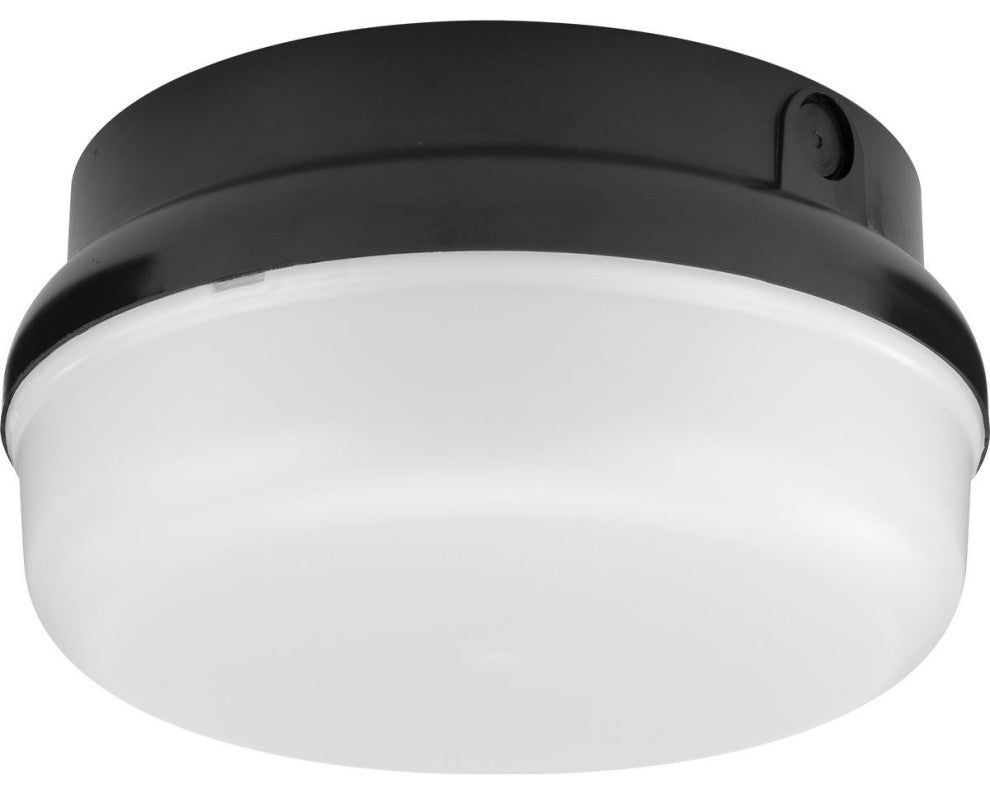 Hard-Nox Collection 1-Light Black Polycarbonate Shade Outdoor Wall Ceiling