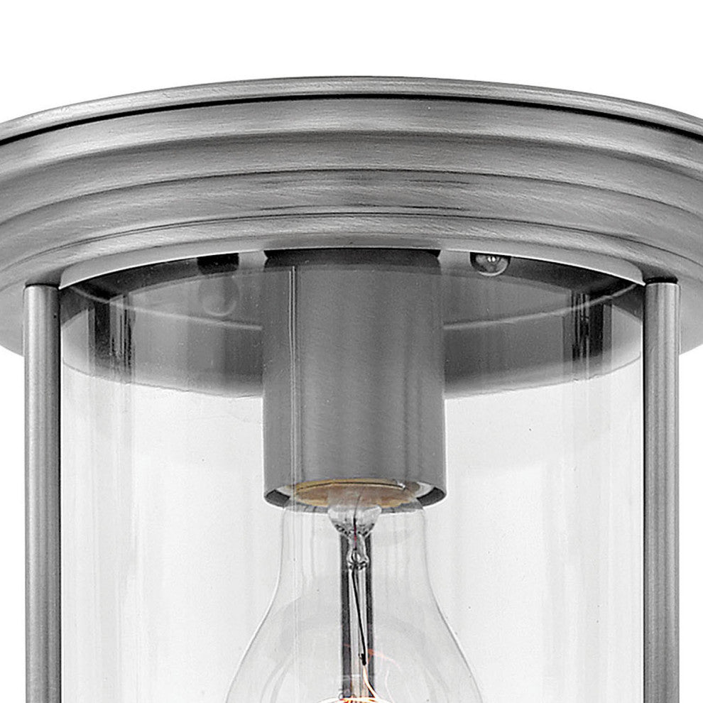 Hinkley Hadley Small Flush Mount, Antique Nickel With Clear Glass