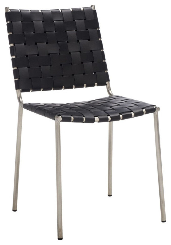 Safavieh Wesson Woven Dining Chair, Black/Silver