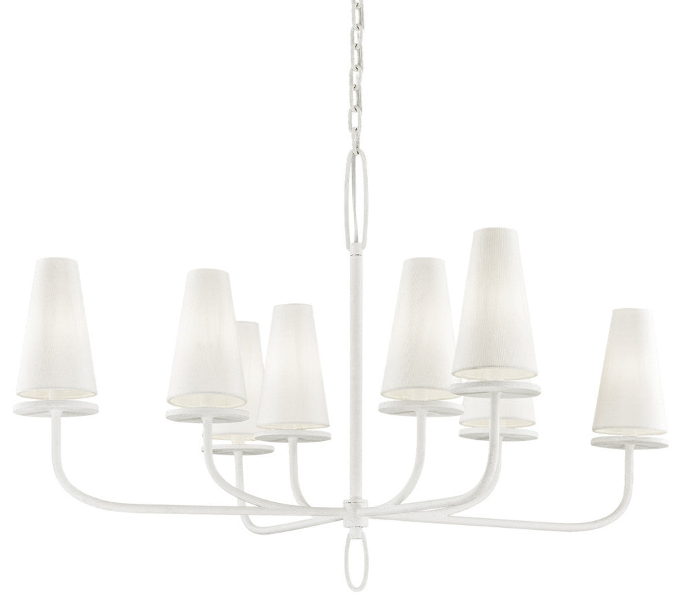 Marcel Chandelier, Gesso White Finish, 29"