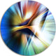 Rays Of Speed Center, Abstract Digital Art Disc Metal Wall Art, 11"