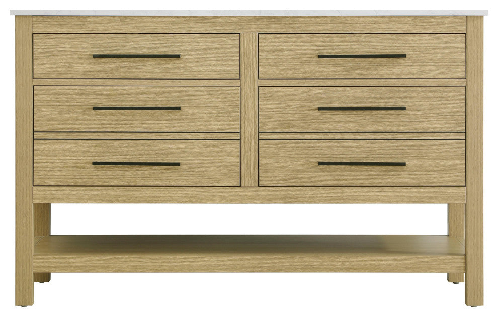 Home Living 54" Single Bathroom Vanity, Honey Brown