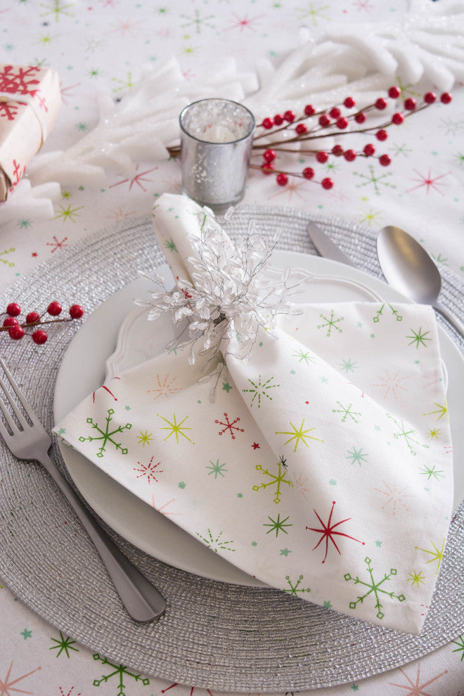Christmas Star Print Tablecloth 70 Round