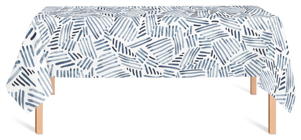 Watercolor Navy Pattern 58x102 Tablecloth