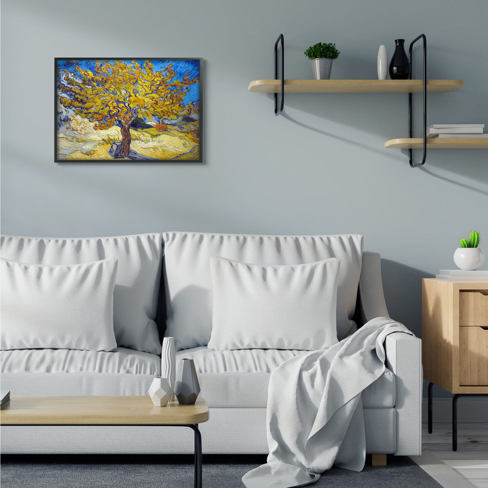 Golden Tree Blue Yellow Van Gogh Classical Painting, 24"x30"