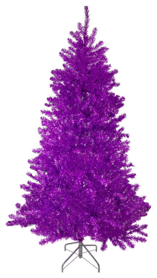 7' Metallic Purple Tinsel Artificial Christmas Tree, Unlit