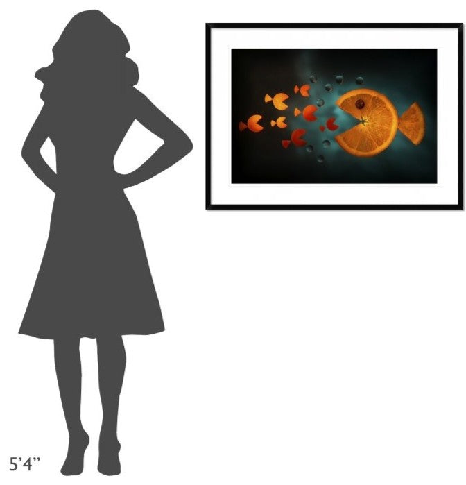 "Orange Fish" Framed Digital Print by Aida Ianeva, 38"x28"