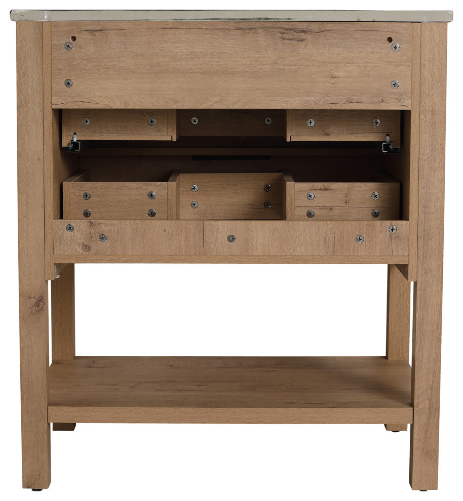 Plywood Freestanding Bath Vanity Set, Integrated Sink