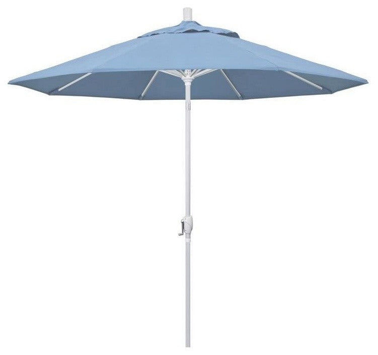 9' Aluminum Umbrella Push Tilt, Sunbrella, Air Blue
