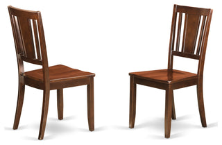 Dining Set 5 Pcs- 4 Chairs, Table, Mahogany Finish Solid Wood Chair Seat