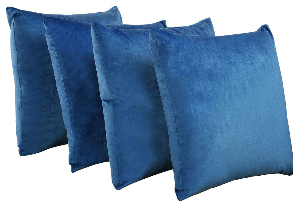 Supersoft Throw Pillow Cover 4 Piece Set, Snorkel Blue