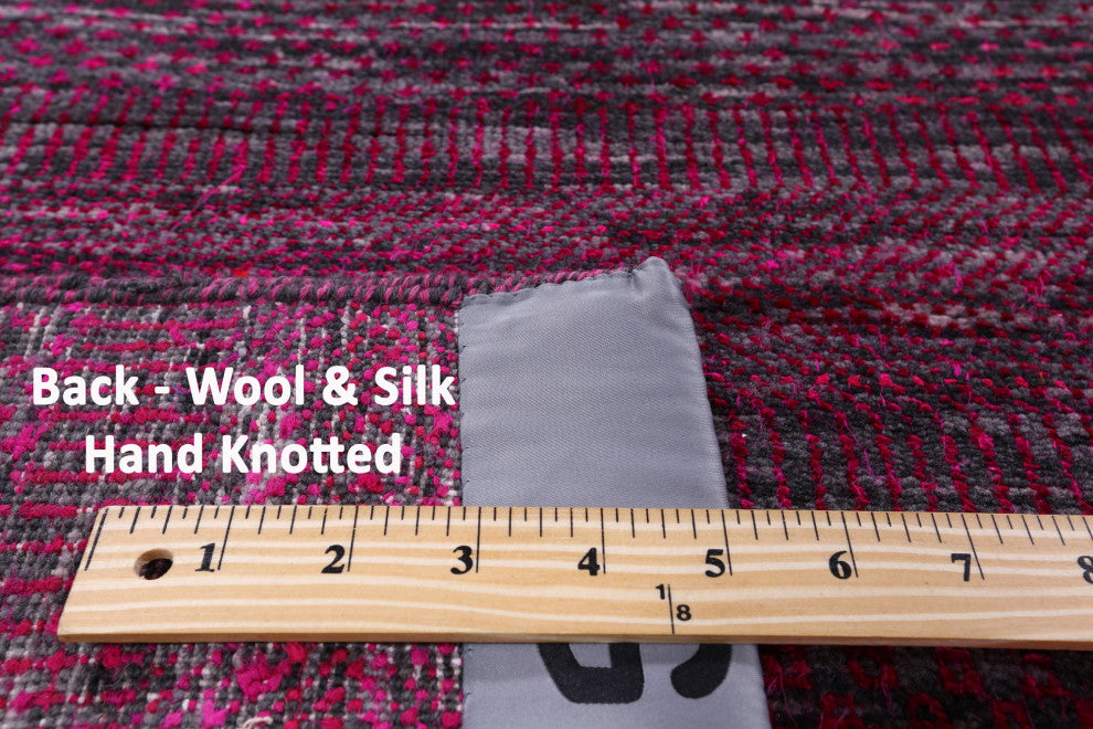 8' 2" X 10' 1" Wool and Silk Super Savannah Gabbeh Hand-Knotted Rug Q6109