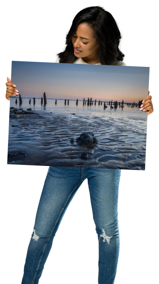 Low Tide At Battery Landscape Photo, Beach Unframed Wall Art Print, 18" X 24"