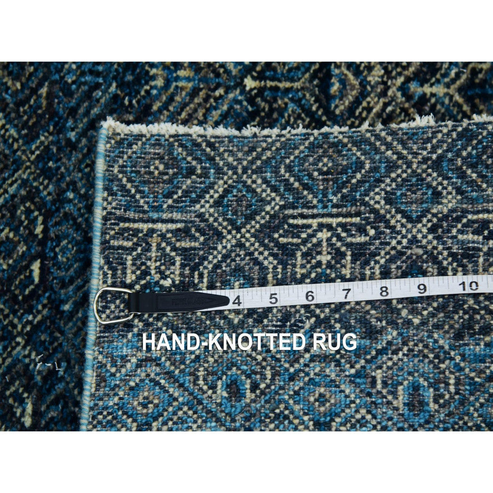 Yale Blue Kohinoor Herat Design 100% Wool Hand Knotted Runner Rug 2'5"x12'