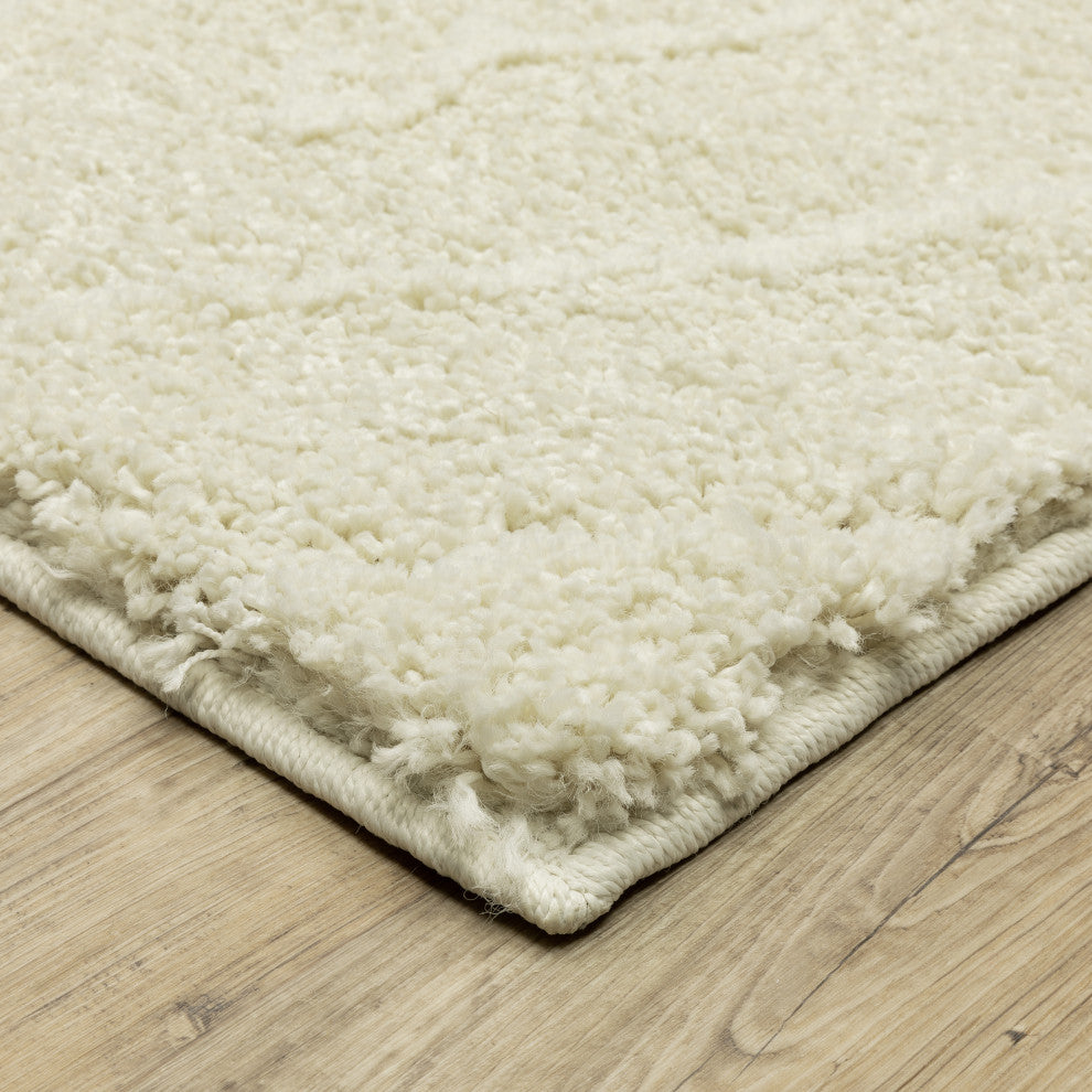 Langdon Diamond Shadows Solid Beige Area Rug, 5'3" X 7'6"