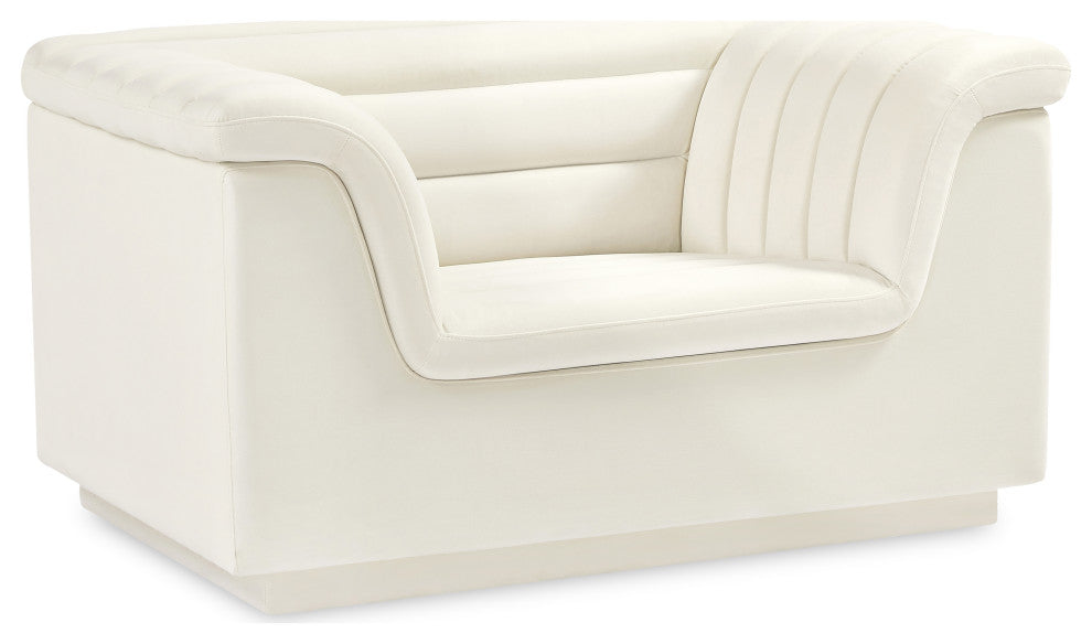 Cascade Upholstered Set, Cream, Velvet, Chair