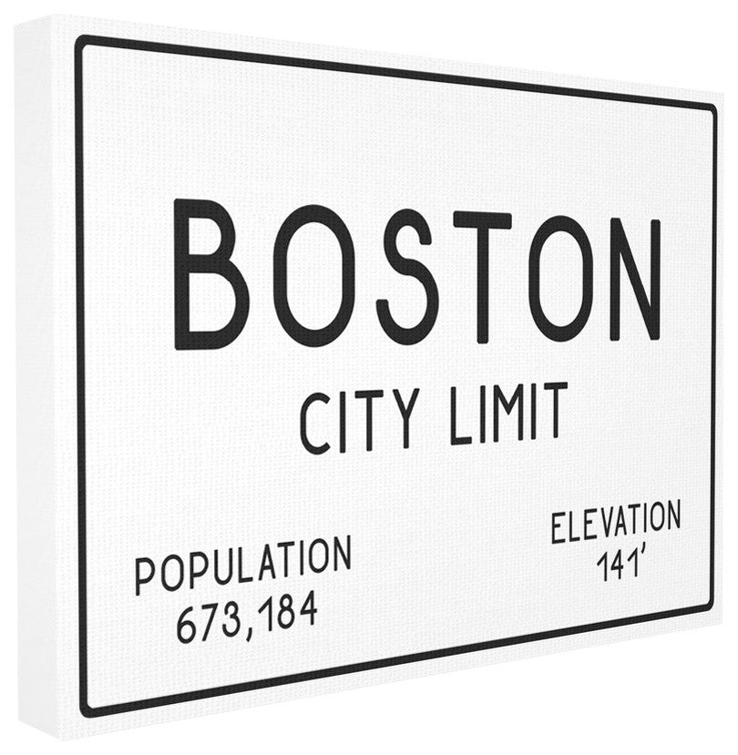 Boston City Limit, 30"x40", Stretched Canvas Wall Art
