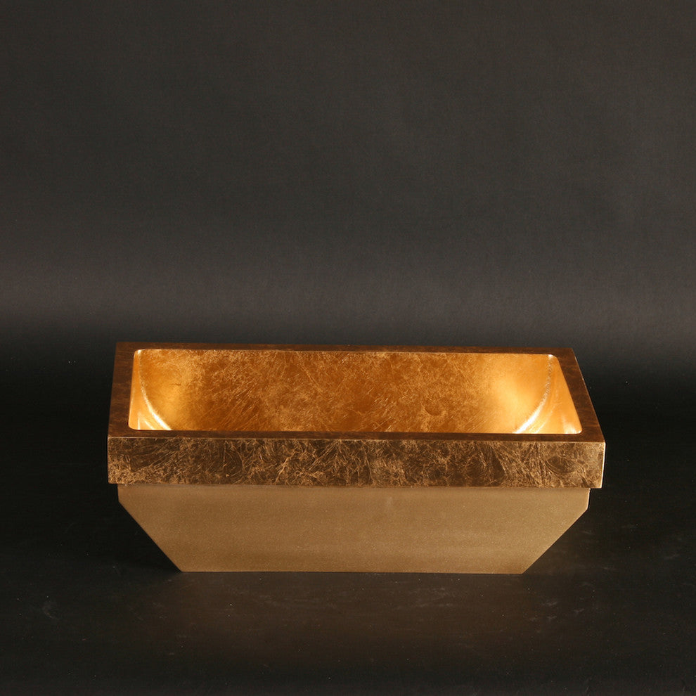 Kosta Luxe Glass Sink, Gold Leaf