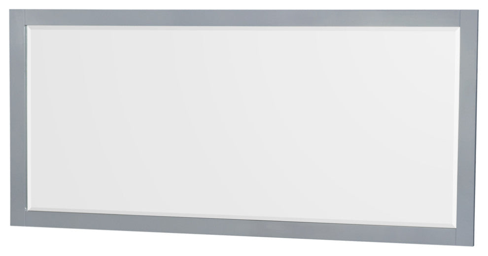 Sheffield 72" Gray Double Vanity, Calacatta Quartz Top, Square Sinks, 70" Mirror