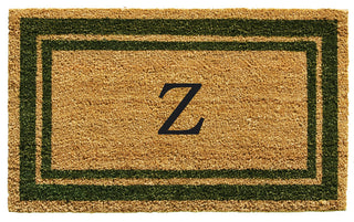 Sage Green Border 18"x30" Monogram Doormat, Letter Z
