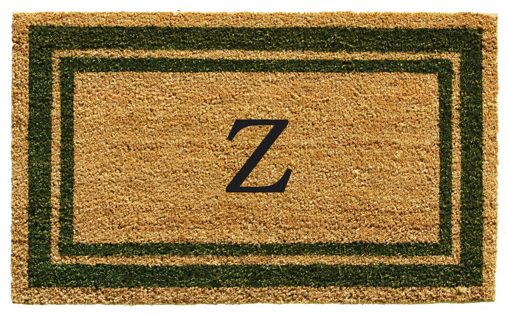 Sage Green Border 18"x30" Monogram Doormat, Letter Z