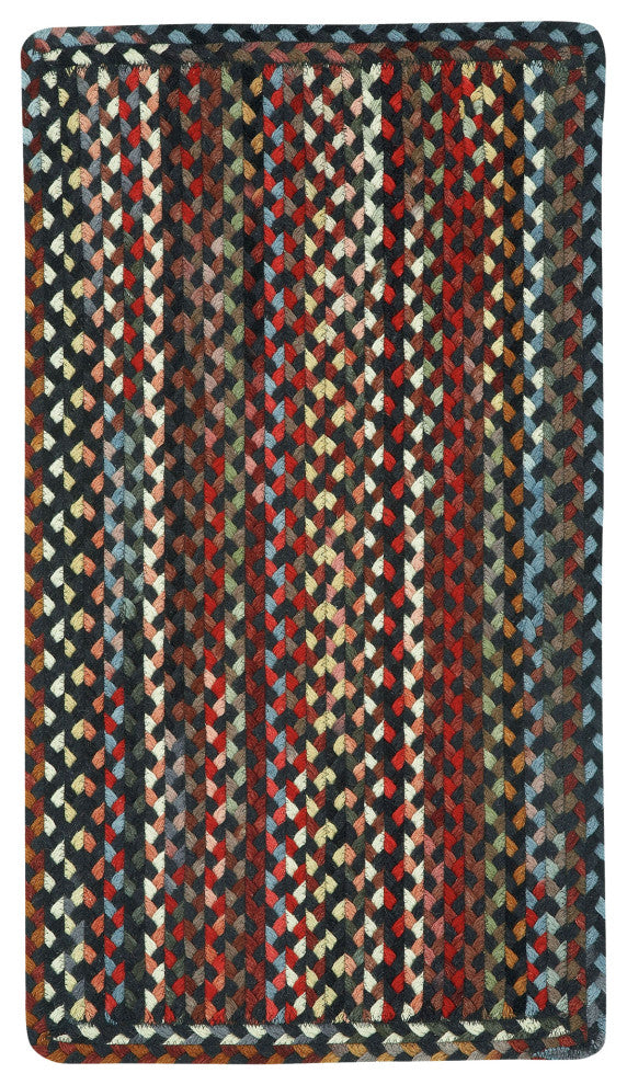 Capel St. Johnsbury Darkest Black 0440_300 Braided Rugs - 27" X 48" Vertical Str