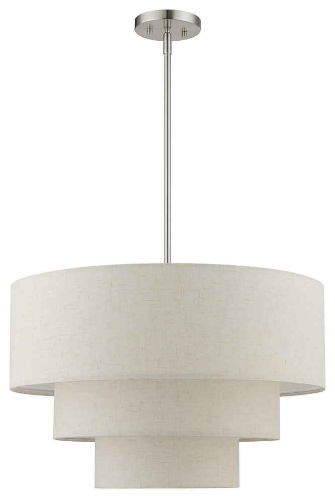 Livex Lighting Gladstone 4-Light Brushed Nickel Pendant Chandelier
