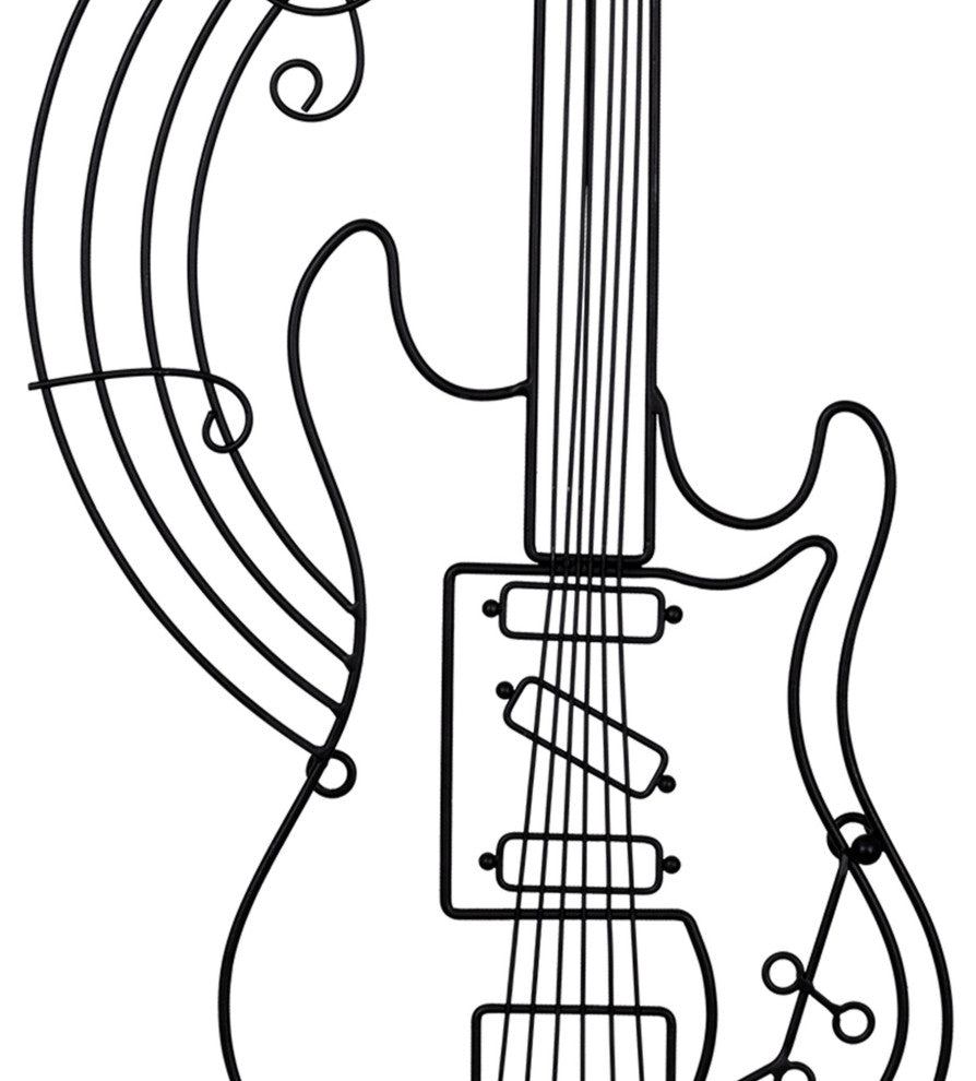 Black Metal Electric Guitar Wall D"cor