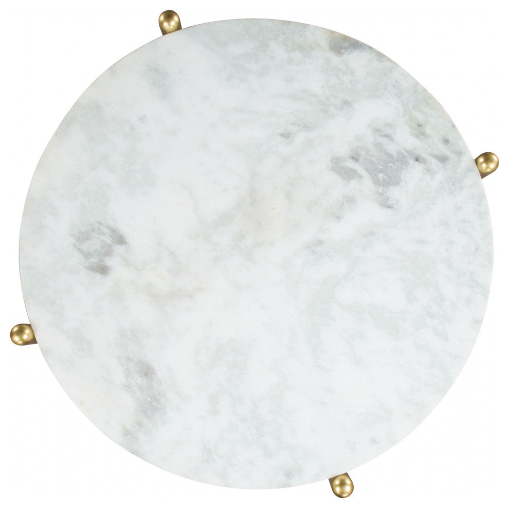 White and Gold Marble Top Table