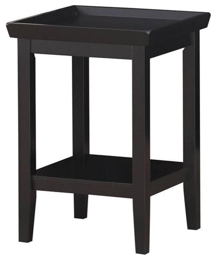 Convenience Concepts Ledgewood End Table in Black Wood Finish