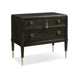Good Evening, Charcoal 2-Drawer Nightstand With Gold Ferrules