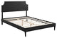 Modway Laura Queen Vinyl Platform Bed With Round Tapered Legs, Black