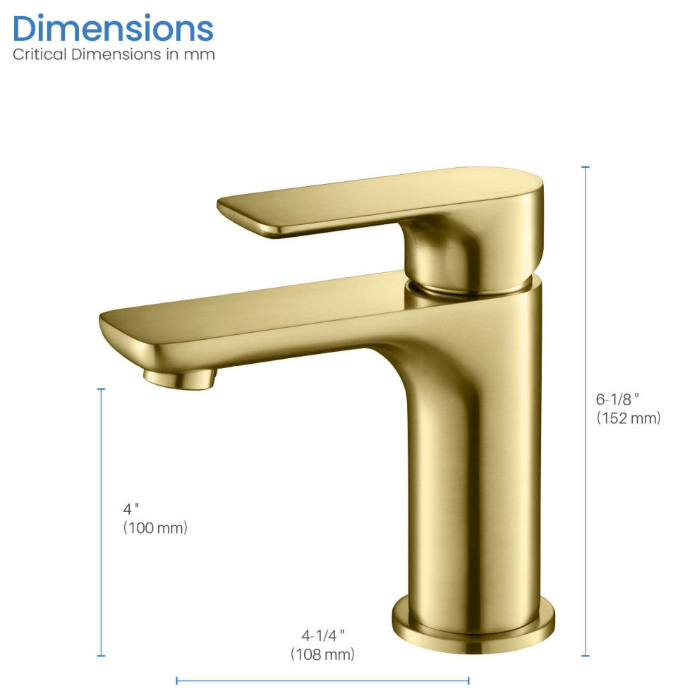 Tender Single Handle Bathroom Sink Faucet, Brushed Gold