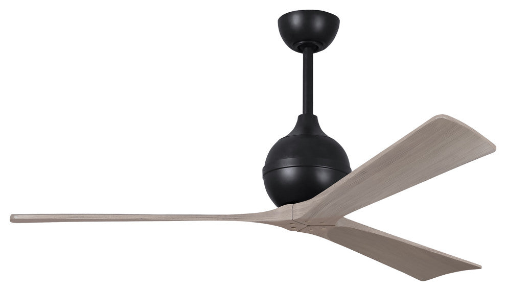 Irene-3 Paddle Fan, Matte Black, 60", Gray Ash Blades