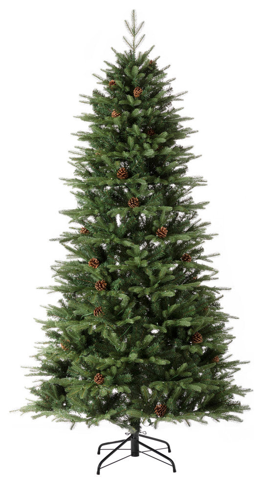 7' Pre-Lit Green Fir Artificial Christmas Tree With Lights