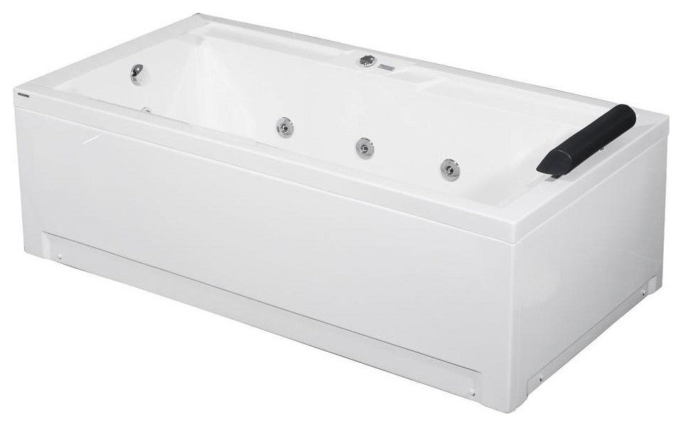 Aston 5.9" ft. Whirlpool Bath Tub, White, Right Drain