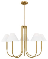 Porteau 6-Light Indoor Large Chandelier, Satin Brass Gold