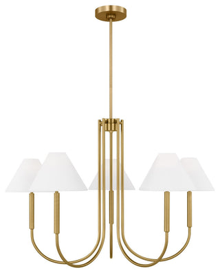 Porteau 6-Light Indoor Large Chandelier, Satin Brass Gold