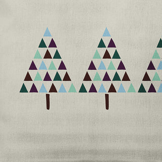 Latte Colored Triangle Trees Christmas Polyester Throw Pillow, 18"x18"