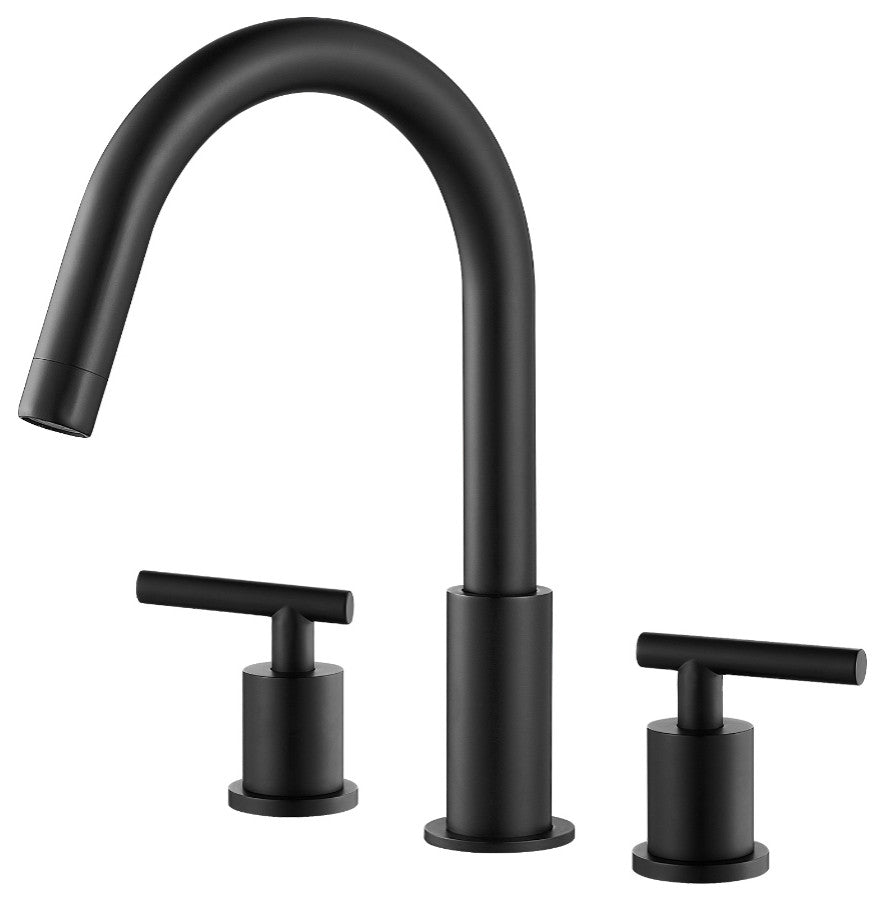 Lodosa Widespread Bathroom Basin Sink Faucet, Matte Black