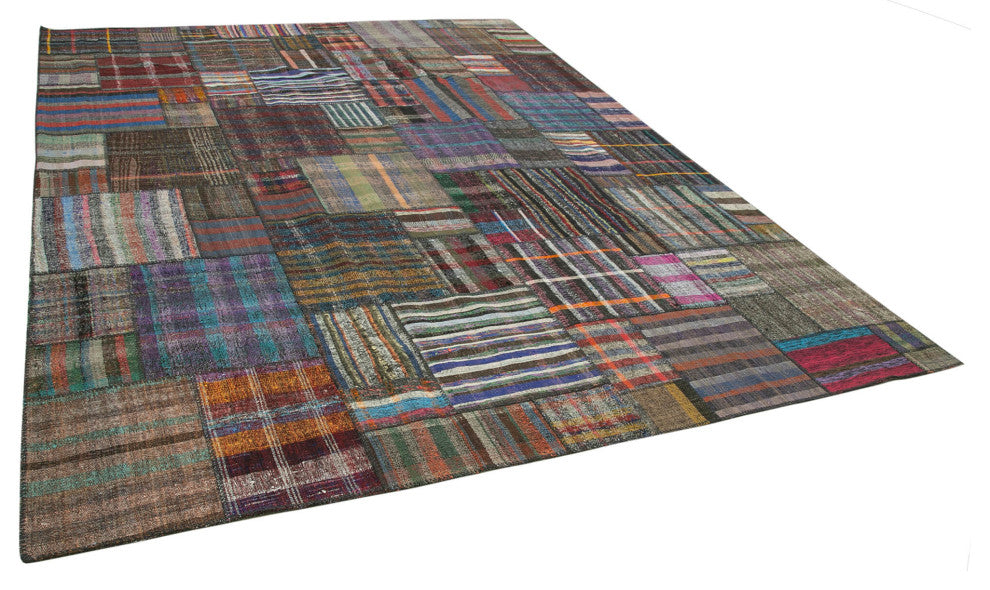 Rug N Carpet - Handmade Turkish 10' 9'' x 13' 5'' Rustic Patchwork Kilim Rug