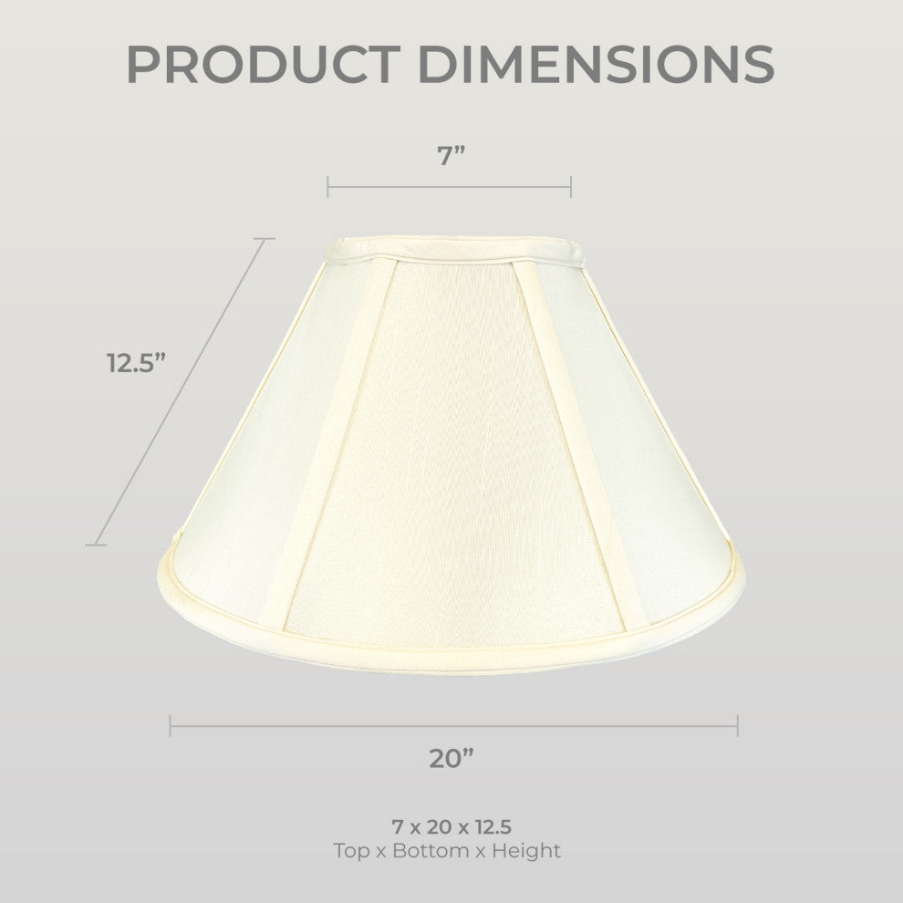 Royal Designs Coolie Empire Lamp Shade, Eggshell, 7x20x12.5, Set of 2