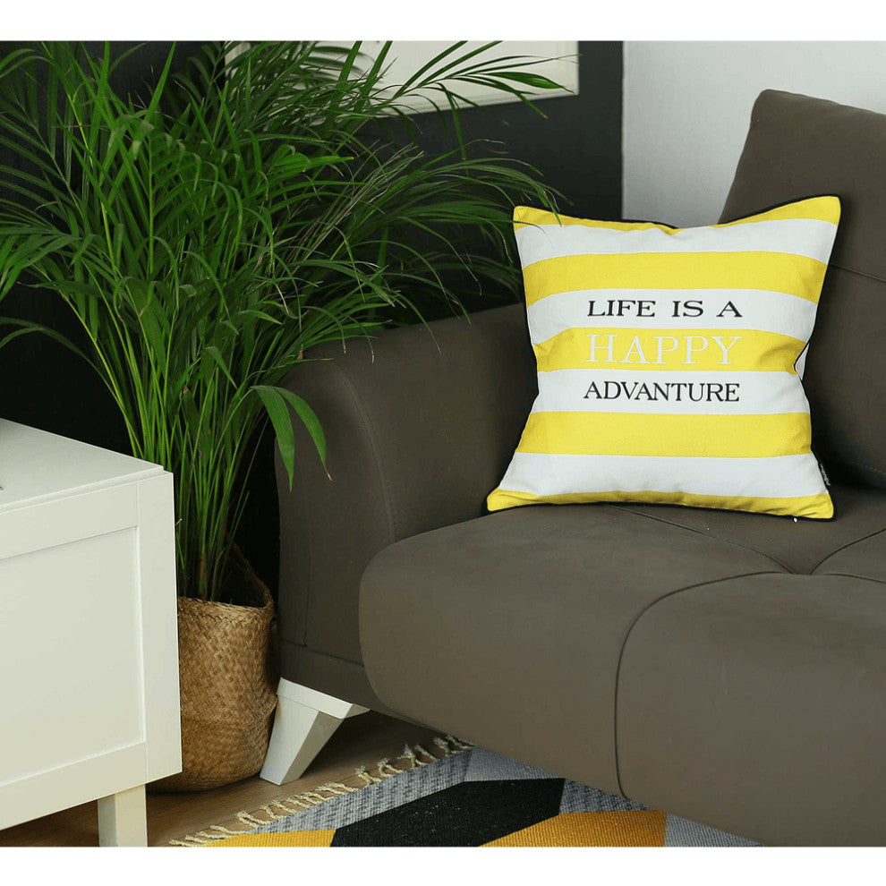 18"X18" Scandi Square Life Printed Decorative Throw Pillow Cover