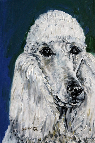 "White Poodle" Painting Print on Wrapped Canvas, 16"x24"