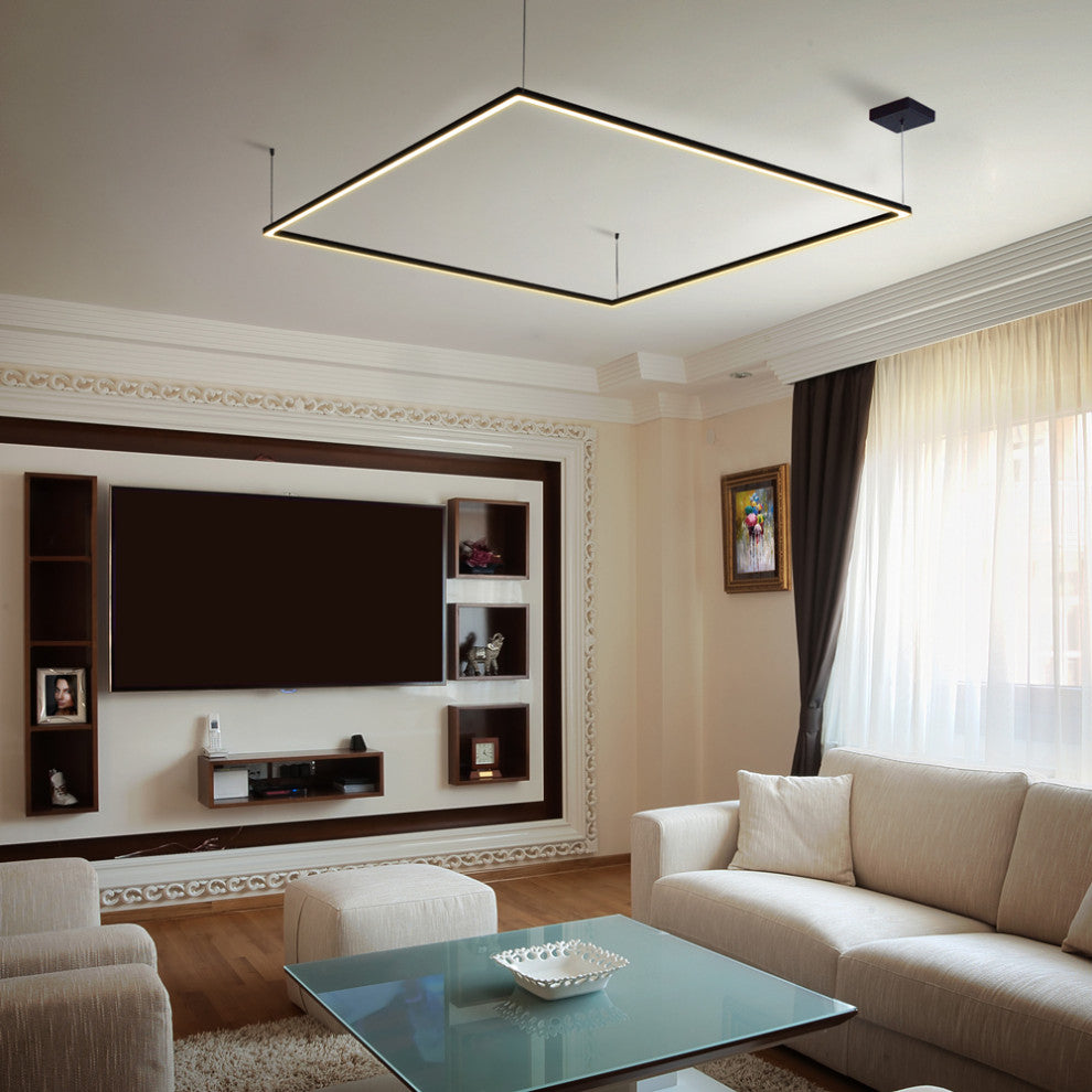 Atria 51" ETL Certified Integrated LED Chandelier, Black
