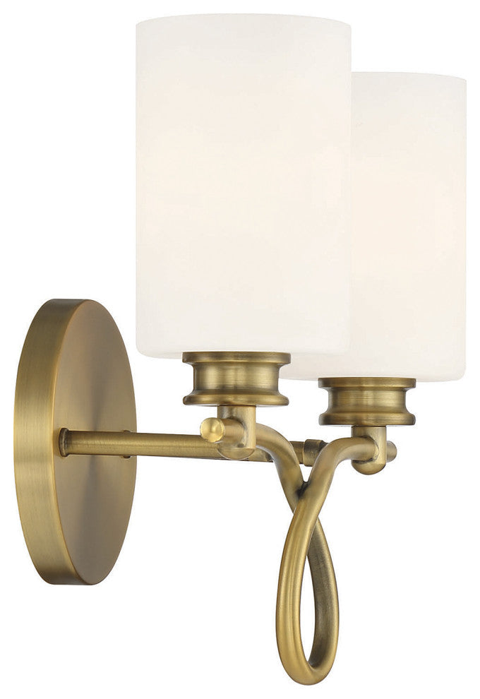 Savoy House Woodbury 8-530-2-322 Two Light Bath Bar, Warm Brass