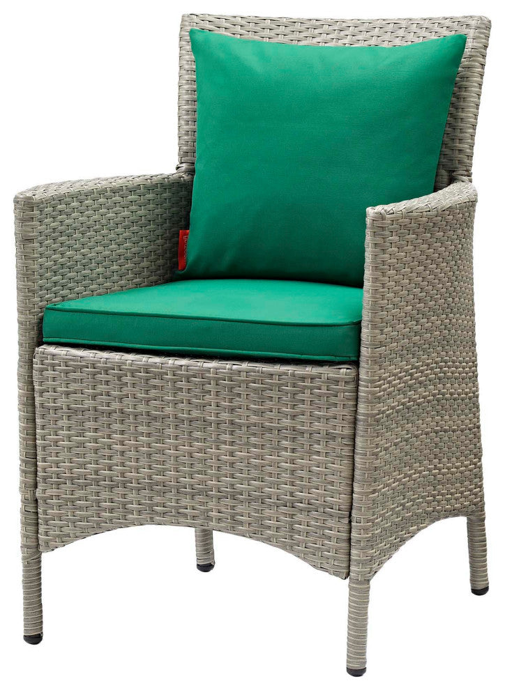 Lounge Sectional Sofa Chair Set, Rattan, Wicker, Gray Green, Outdoor